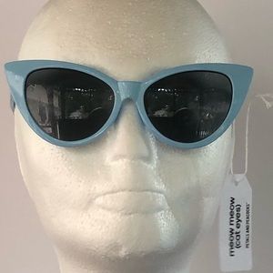 PETALS AND PEACOCKS Baby Blue Cats Eye Unisex Sunglasses Y2K Boho Festival Beach